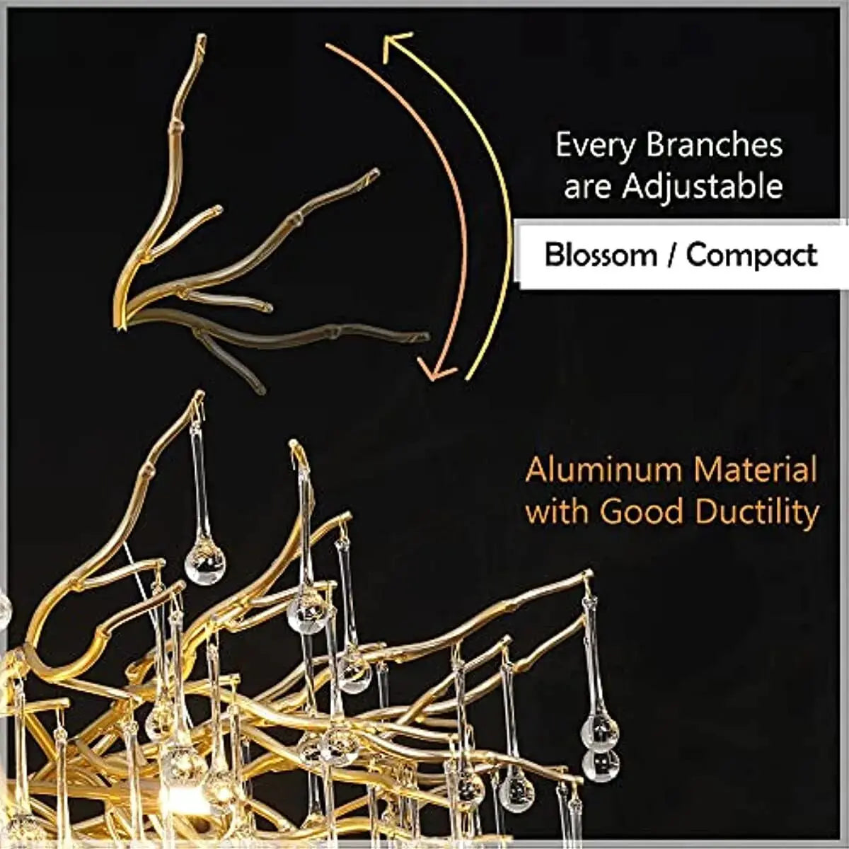 Semsem Clear Crystal Beaded Chandelier  Seus Lighting