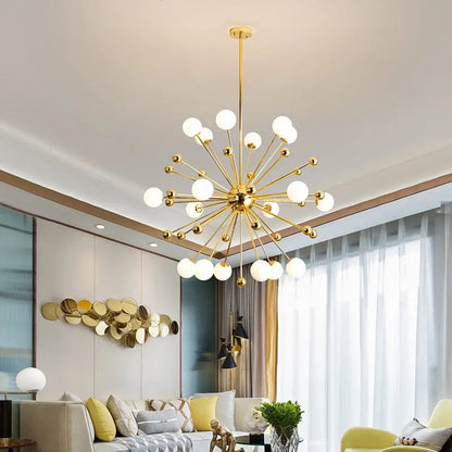 Serenity Gold Brass Sputnik Chandelier Seus Lighting