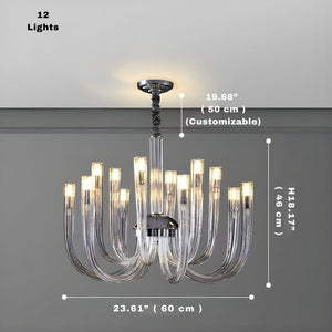 Sesi Mid Century Modern Glass Chandelier  Seus Lighting