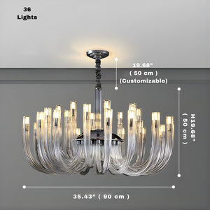 Sesi Mid Century Modern Glass Chandelier  Seus Lighting