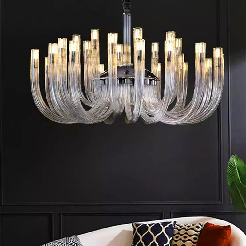 Sesi Remote Control Mid Century Modern Glass Chandelier  Seus Lighting