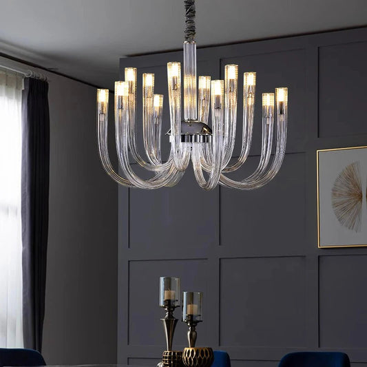 Sesi Remote Control Mid Century Modern Glass Chandelier  Seus Lighting