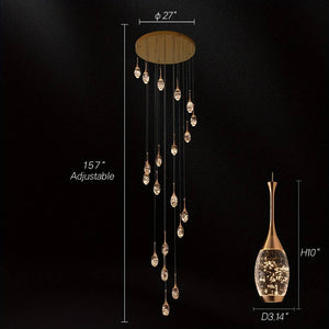 Setya Long Drop Crystal Chandelier 20-lights Seus Lighting