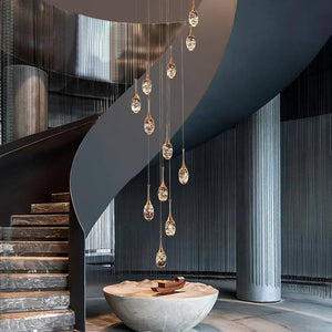 Setya Long Drop Crystal Chandelier  Seus Lighting