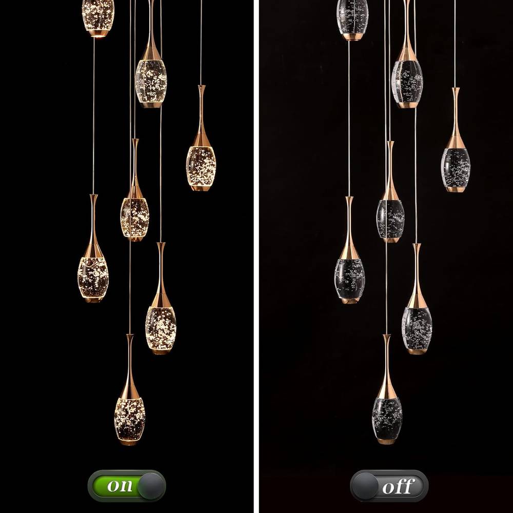 Setya Long Drop Crystal Chandelier  Seus Lighting