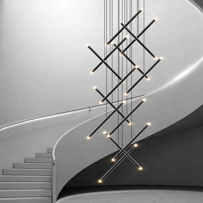 Seus Modern Long Chandelier for High Ceiling & Staircase  Seus Lighting