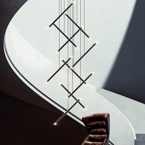 Seus Modern Long Chandelier for High Ceiling & Staircase  Seus Lighting