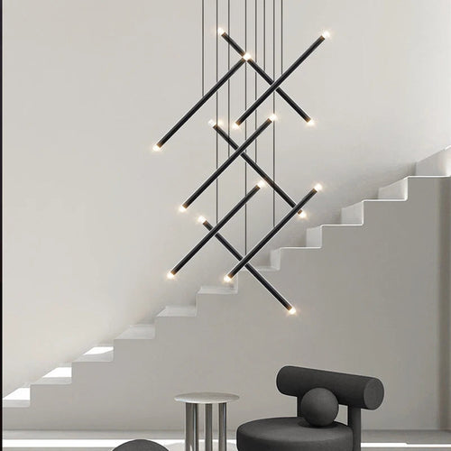 Seus Modern Long Chandelier for High Ceiling and Staircase