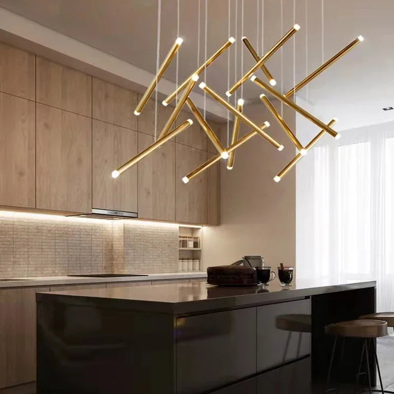 Seus Modern Long Chandelier for High Ceiling & Staircase  Seus Lighting