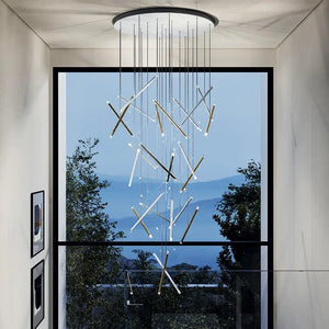 Seus Modern Long Chandelier for High Ceiling & Staircase  Seus Lighting