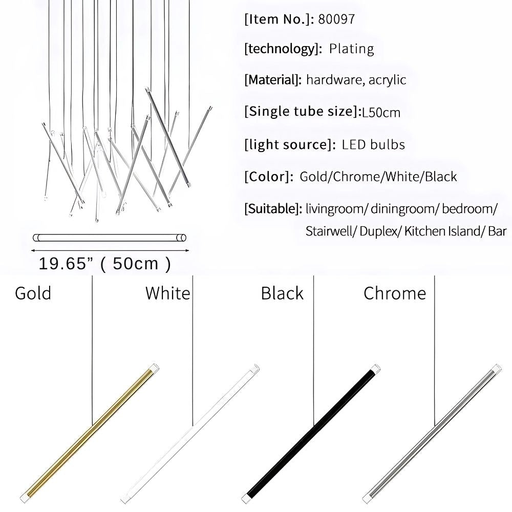 Seus Modern Long Chandelier for High Ceiling & Staircase  Seus Lighting