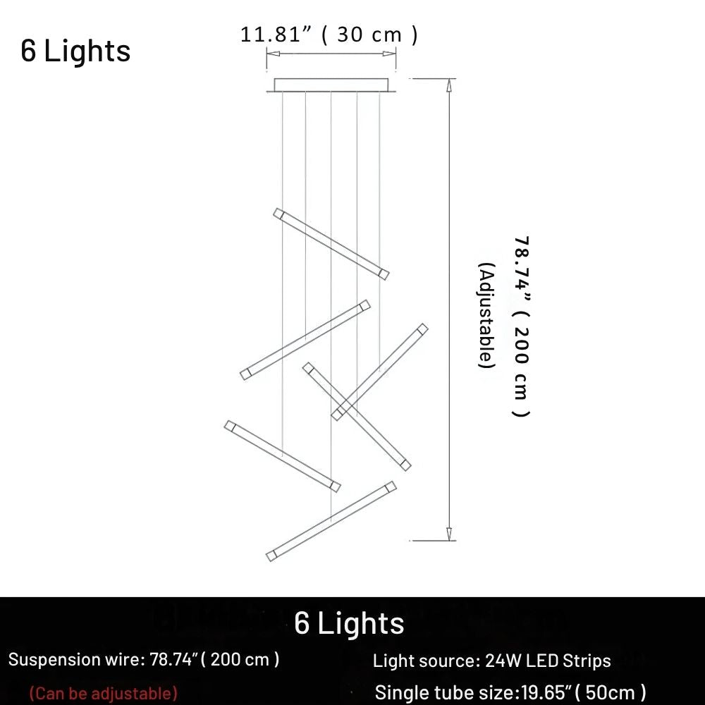 Seus Modern Long Chandelier for High Ceiling & Staircase  Seus Lighting
