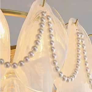 Sina 4 Tier Glass Pendant Chandelier  Seus Lighting