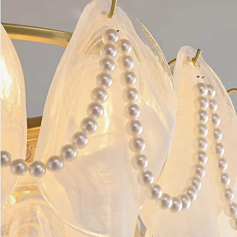 Sina 4 Tier Glass Pendant Chandelier  Seus Lighting