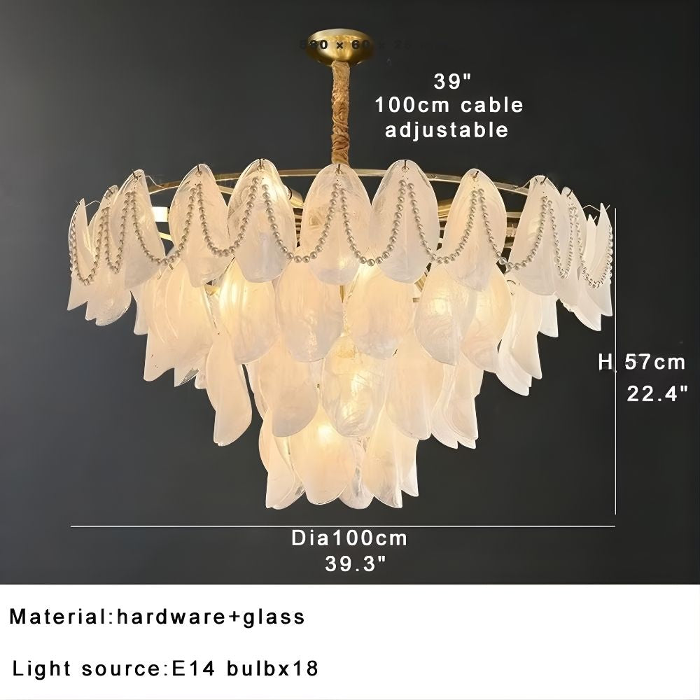 Sina 4 Tier Glass Pendant Chandelier  Seus Lighting