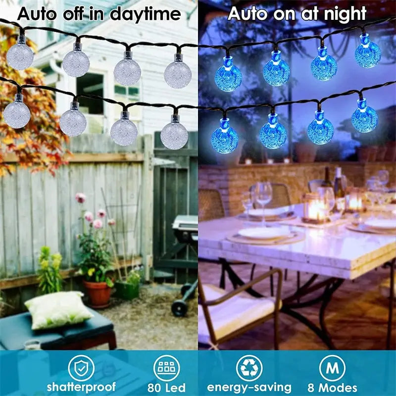 Solar Dimmable Outdoor String Lights Seus Lighting