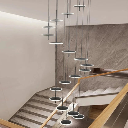 Spiral Round Scandinavian Chandelier for Staircase  Seus Lighting