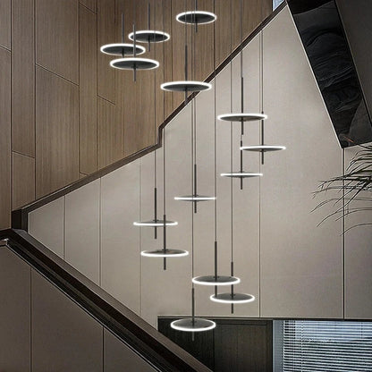 Spiral Round Scandinavian Chandelier for Staircase  Seus Lighting