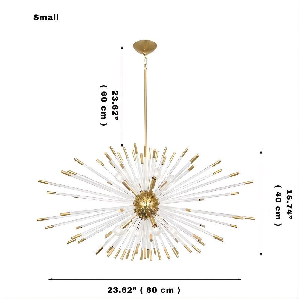Sputnik Gold Glass Dandelion Chandelier  Seus Lighting