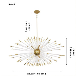 Sputnik Gold Glass Dandelion Chandelier  Seus Lighting