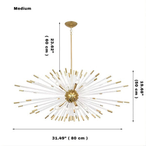 Sputnik Gold Glass Dandelion Chandelier  Seus Lighting