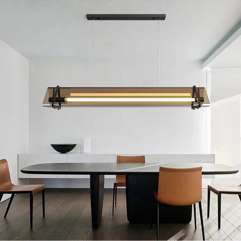 Susi Modern Linear Pendant Lamp — clean linear form with frosted glass diffuser