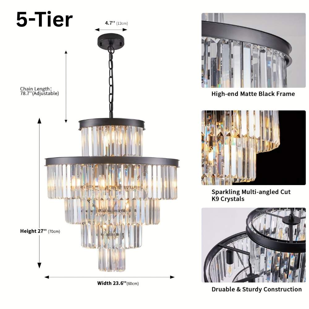 Taya Small Crystal Entryway Chandelier  Seus Lighting