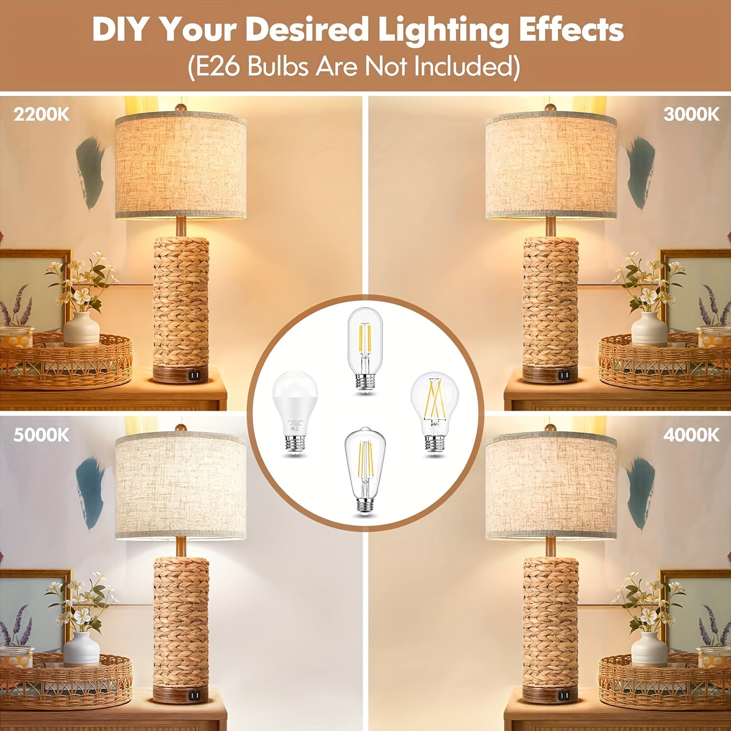 Tena Rattan Table Lamp  Seus Lighting