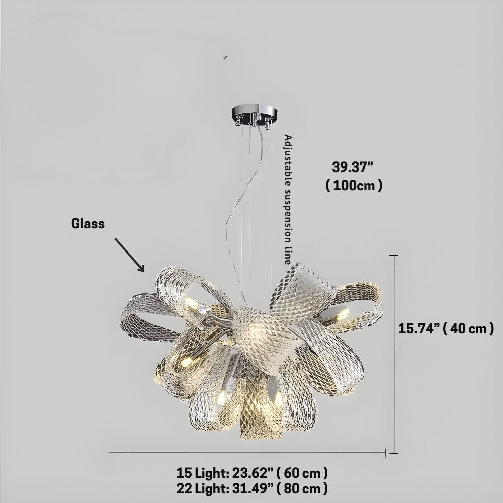 Teny Luxury Chrome and Glass Chandelier  Seus Lighting