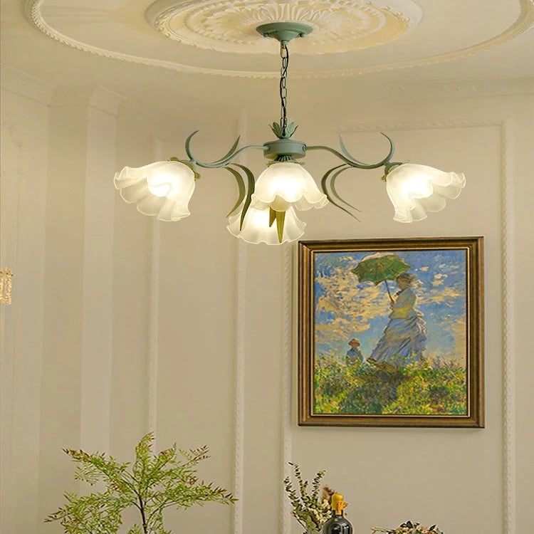White Flower Flush Mount Ceiling Light Modern Petal Fixture with Milk Glass Globe Close to Ceiling Lamp for Bedroom Nursery Hallway Kids Room E26 Base( Green White Flower Flush Mount Ceiling Light Modern Petal Fixture with Milk Glass Globe Close to Ceiling Lamp for Bedroom Nursery Hallway Kids Room E26 Base( Green