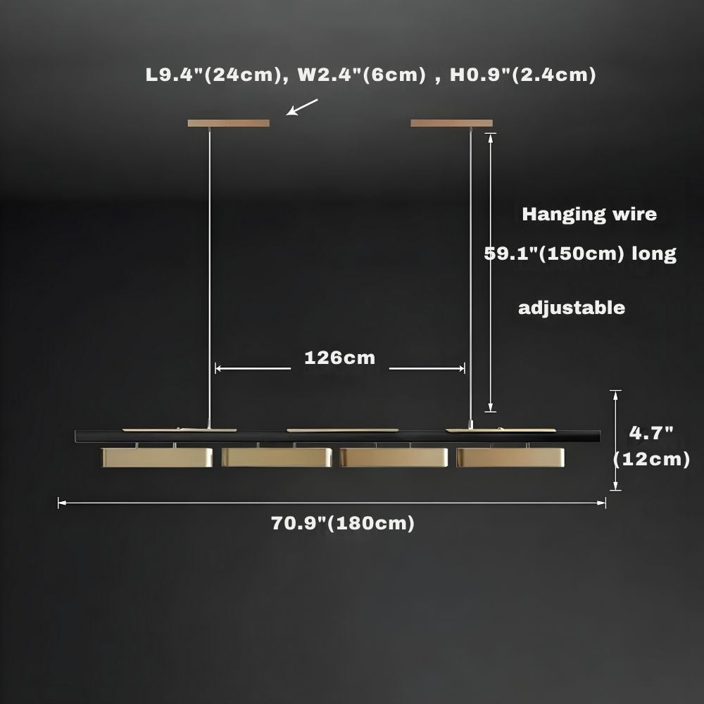 Torin Contemporary Rectangular Chandelier  Seus Lighting