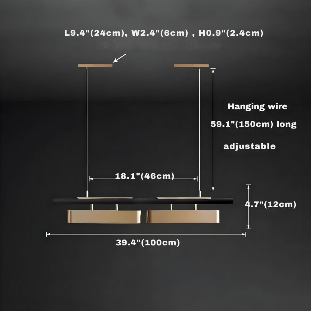Torin Contemporary Rectangular Chandelier  Seus Lighting