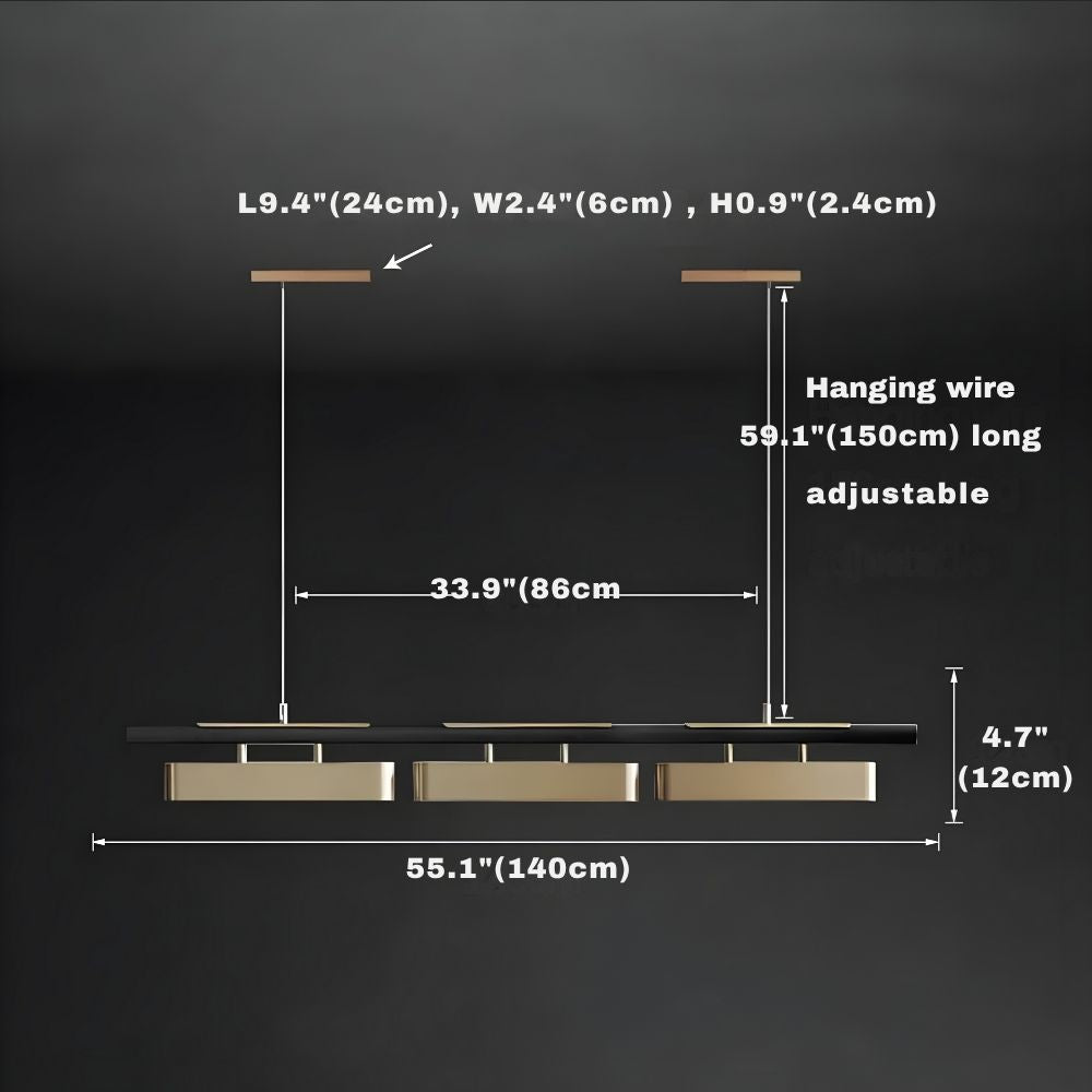 Torin Contemporary Rectangular Chandelier  Seus Lighting