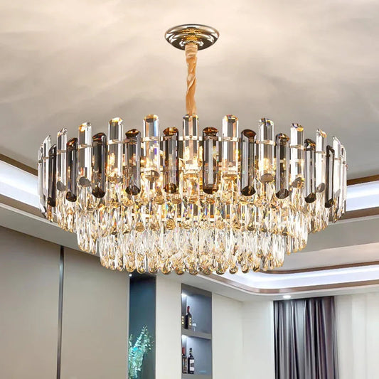 Tuna Luxury Modern Crystal Round Chandelier  Seus Lighting