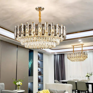 Tuna Luxury Modern Crystal Round Chandelier  Seus Lighting