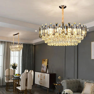 Tuna Luxury Modern Crystal Round Chandelier  Seus Lighting