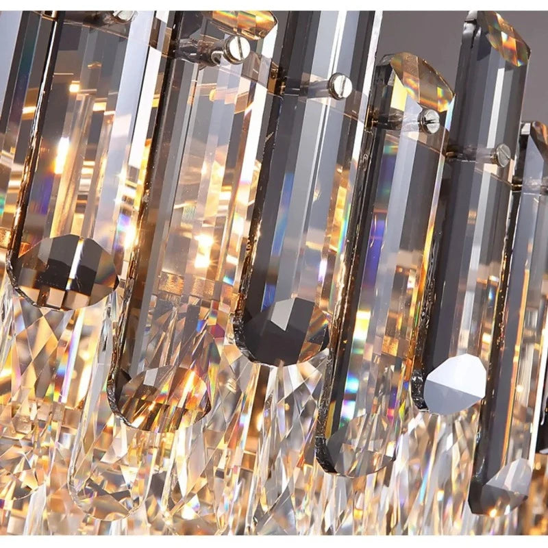 Tuna Luxury Modern Crystal Round Chandelier  Seus Lighting