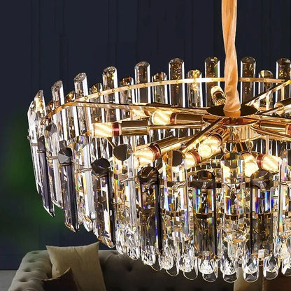 Tuna Luxury Modern Crystal Round Chandelier  Seus Lighting