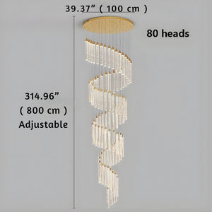 Uly Gold Crystal Chandelier for Staircase & Foyer & High Ceiling  Seus Lighting