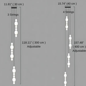 White Multi Globe Pendant Light for Staircase & High Ceiling  Seus Lighting