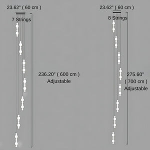 White Multi Globe Pendant Light for Staircase & High Ceiling  Seus Lighting