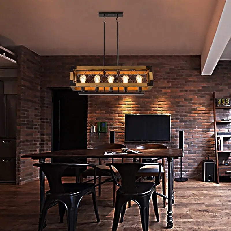 Wood Rustic Chandeliers for Dining Room  Seus Lighting