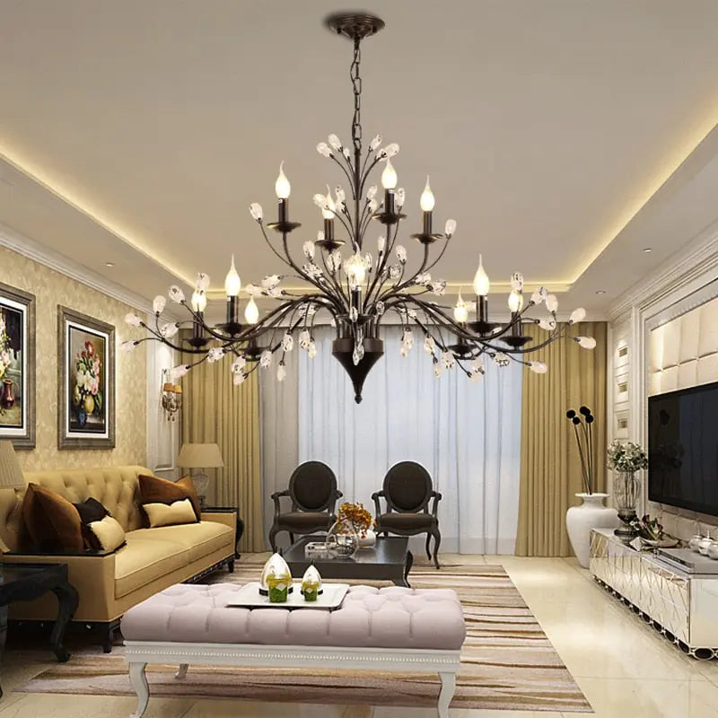 Wrought Iron Rustic chandelier detail