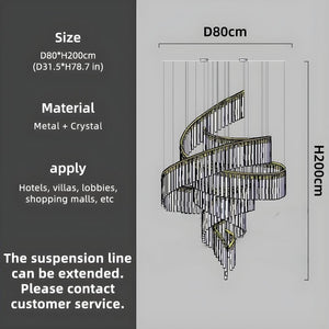 Zaira Spiral Crystal Chandelier  Seus Lighting