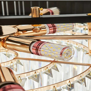 Zen Modern Gold Crystal Chandelier  Seus Lighting