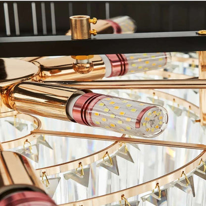 Zen Modern Gold Crystal Chandelier  Seus Lighting