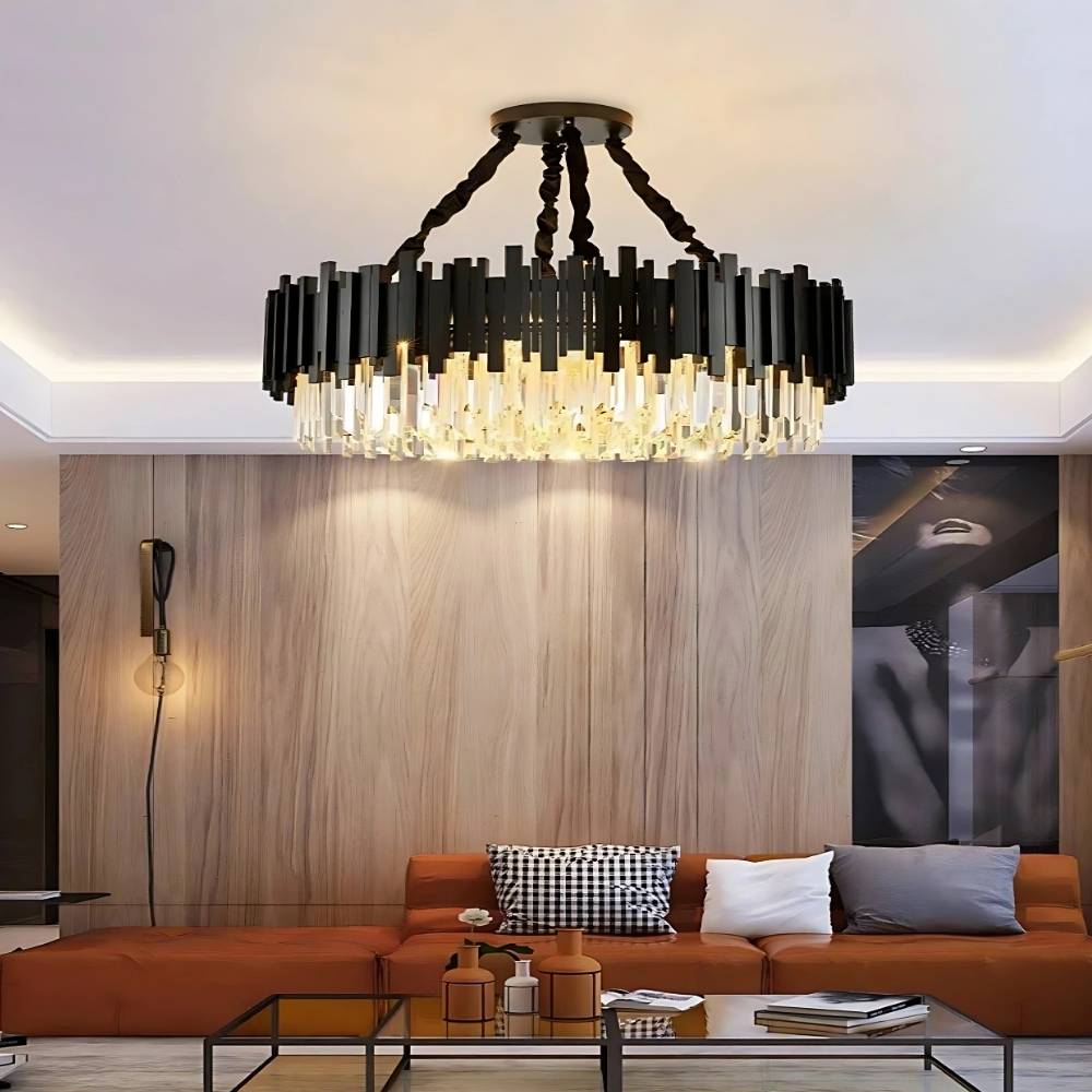 Zen Modern Gold Crystal Chandelier  Seus Lighting