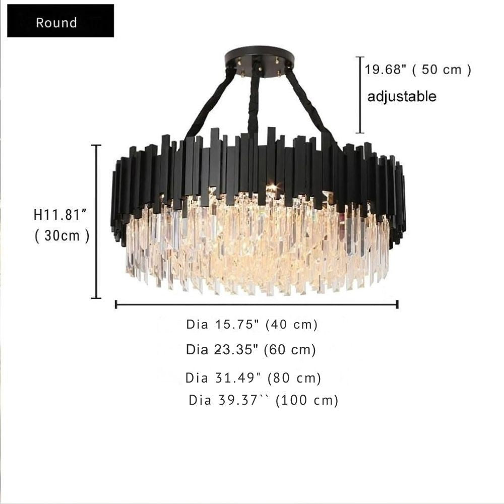Zen Modern Gold Crystal Chandelier  Seus Lighting