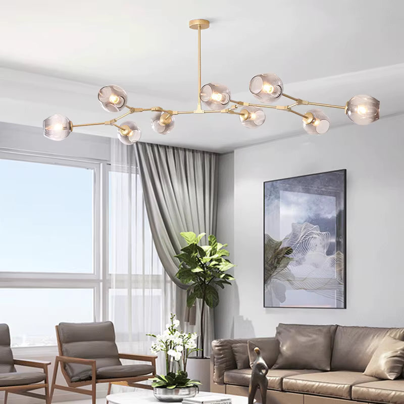 Zentra Black and Gold chandelier 6/7/8/9/10 Lights  Seus Lighting