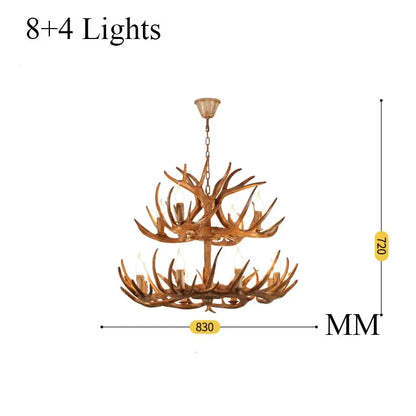 Zoey Resin Moose Antler Chandelier Seus Lighting